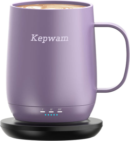 Self-Heating Coffee Mug T2, 16oz Electric Heated Mug Hot Up to 149℉ | No App, 3 Temp Settings to Keep Coffee Warm, Long-Lasting Battery for Office & Home,Auto Shut-Off, Ideal Gift for Men & Women