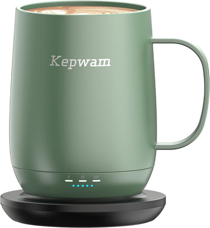 Self-Heating Coffee Mug T2, 16oz Electric Heated Mug Hot Up to 149℉ | No App, 3 Temp Settings to Keep Coffee Warm, Long-Lasting Battery for Office & Home,Auto Shut-Off, Ideal Gift for Men & Women