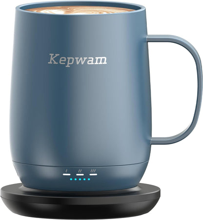 Self-Heating Coffee Mug T2, 16oz Electric Heated Mug Hot Up to 149℉ | No App, 3 Temp Settings to Keep Coffee Warm, Long-Lasting Battery for Office & Home,Auto Shut-Off, Ideal Gift for Men & Women