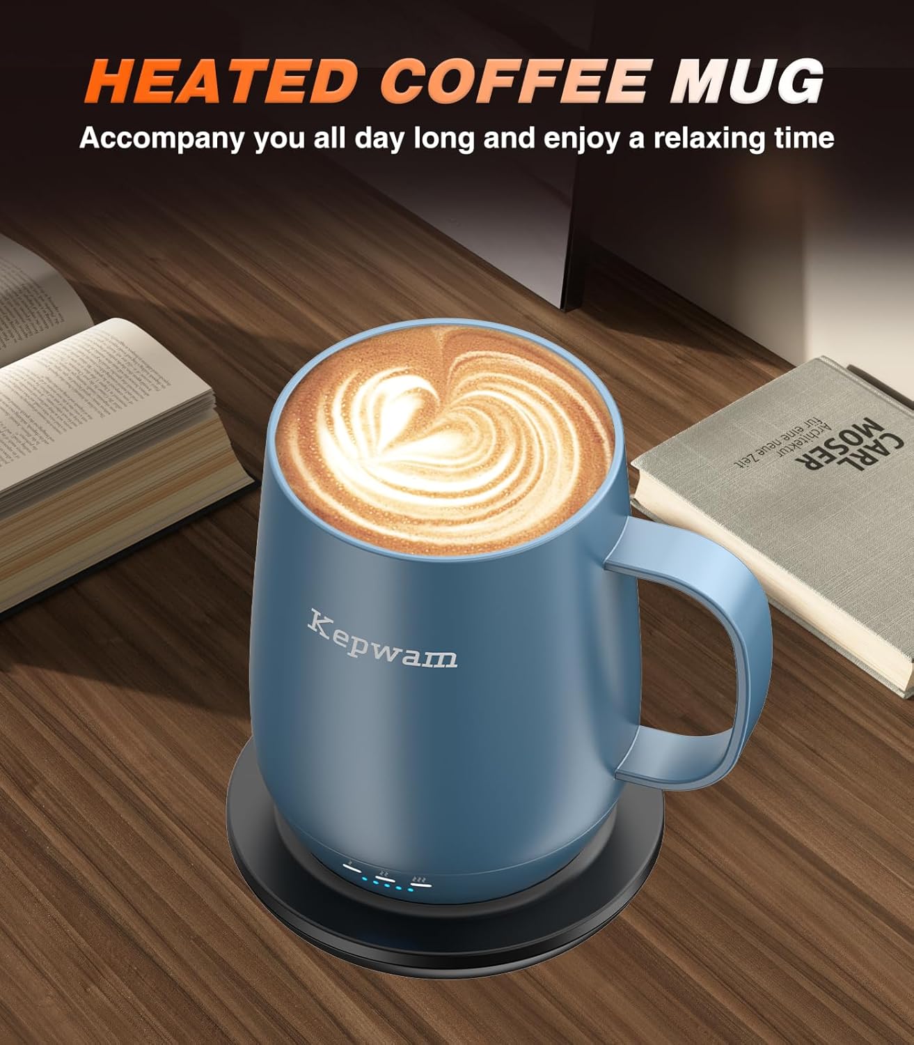 Self-Heating Coffee Mug T2, 16oz Electric Heated Mug Hot Up to 149℉ | No App, 3 Temp Settings to Keep Coffee Warm, Long-Lasting Battery for Office & Home,Auto Shut-Off, Ideal Gift for Men & Women