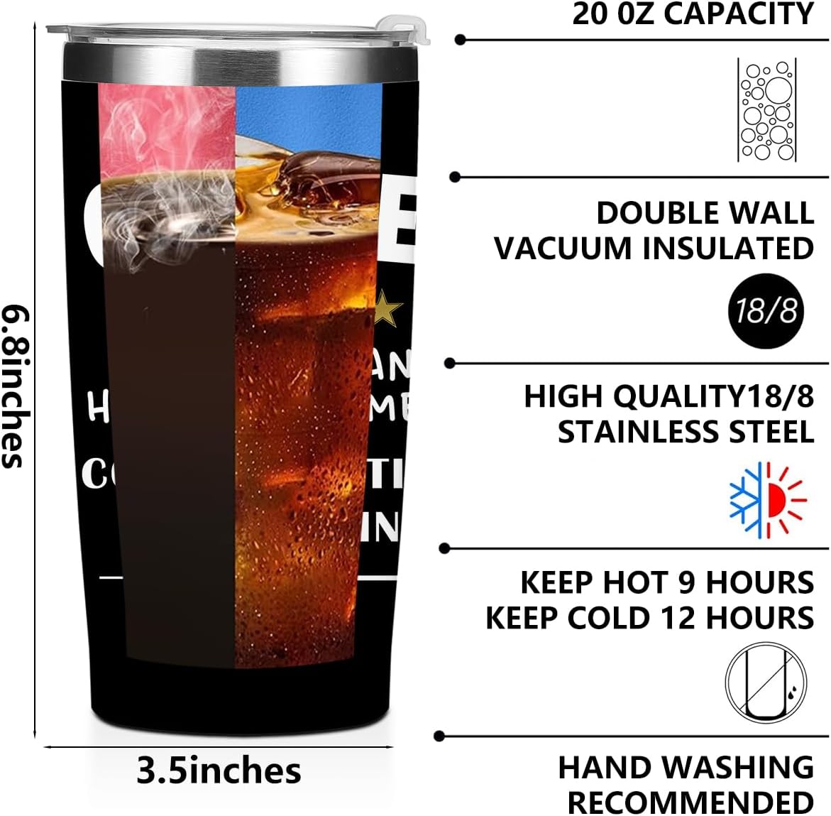 Mental Health 20 oz Tumbler Travel Cup, Positive Quotes Mental Health Gifts | Coffee Tumbler with Lid Insulated Tumblers, Coffee Cups for Cold Hot Drinks Therapist Gifts for Mom Besties Women