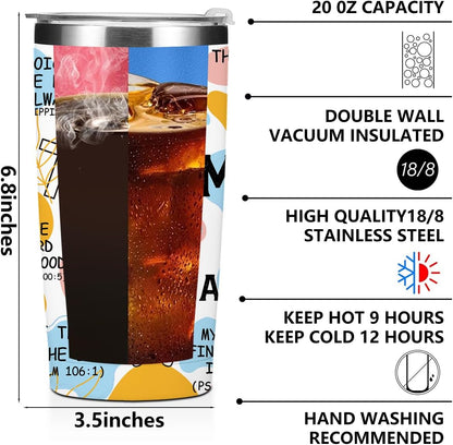 Mental Health 20 oz Tumbler Travel Cup, Positive Quotes Mental Health Gifts | Coffee Tumbler with Lid Insulated Tumblers, Coffee Cups for Cold Hot Drinks Therapist Gifts for Mom Besties Women