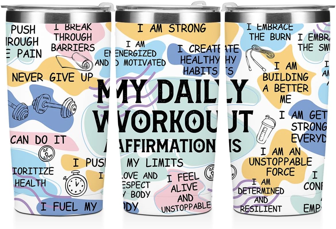 Mental Health 20 oz Tumbler Travel Cup, Positive Quotes Mental Health Gifts | Coffee Tumbler with Lid Insulated Tumblers, Coffee Cups for Cold Hot Drinks Therapist Gifts for Mom Besties Women
