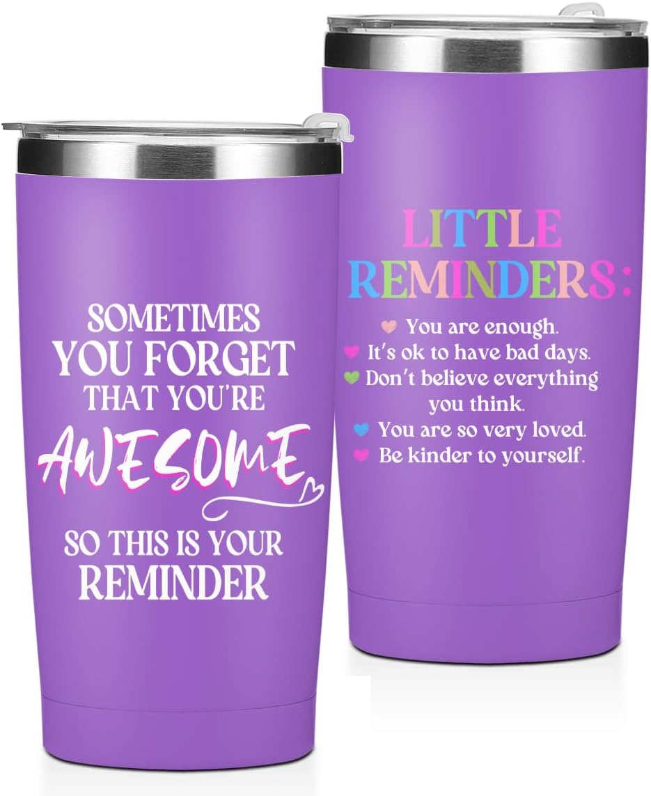 Mental Health 20 oz Tumbler Travel Cup, Positive Quotes Mental Health Gifts | Coffee Tumbler with Lid Insulated Tumblers, Coffee Cups for Cold Hot Drinks Therapist Gifts for Mom Besties Women
