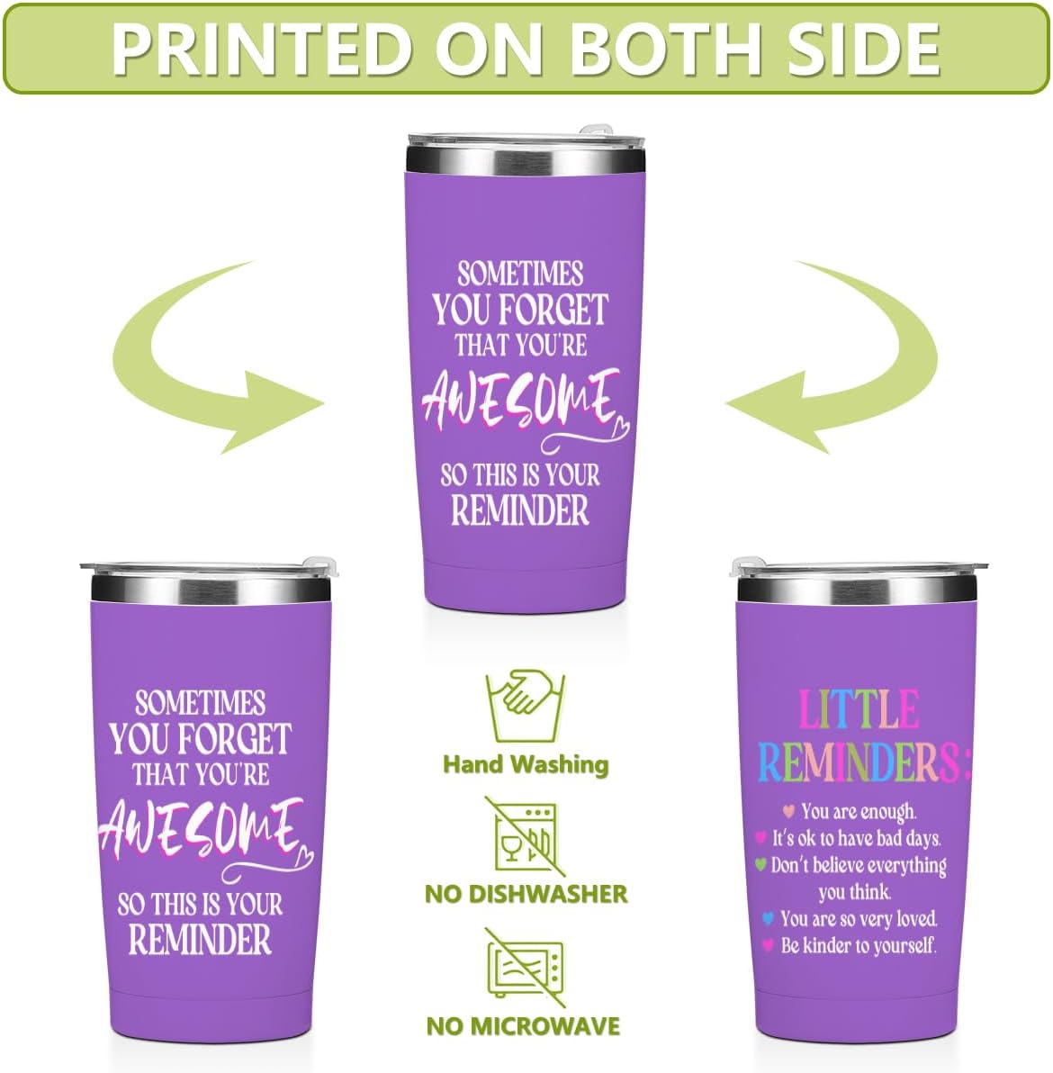 Mental Health 20 oz Tumbler Travel Cup, Positive Quotes Mental Health Gifts | Coffee Tumbler with Lid Insulated Tumblers, Coffee Cups for Cold Hot Drinks Therapist Gifts for Mom Besties Women