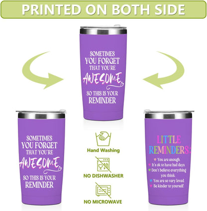 Mental Health 20 oz Tumbler Travel Cup, Positive Quotes Mental Health Gifts | Coffee Tumbler with Lid Insulated Tumblers, Coffee Cups for Cold Hot Drinks Therapist Gifts for Mom Besties Women
