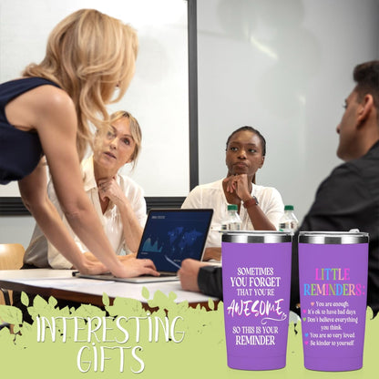 Mental Health 20 oz Tumbler Travel Cup, Positive Quotes Mental Health Gifts | Coffee Tumbler with Lid Insulated Tumblers, Coffee Cups for Cold Hot Drinks Therapist Gifts for Mom Besties Women