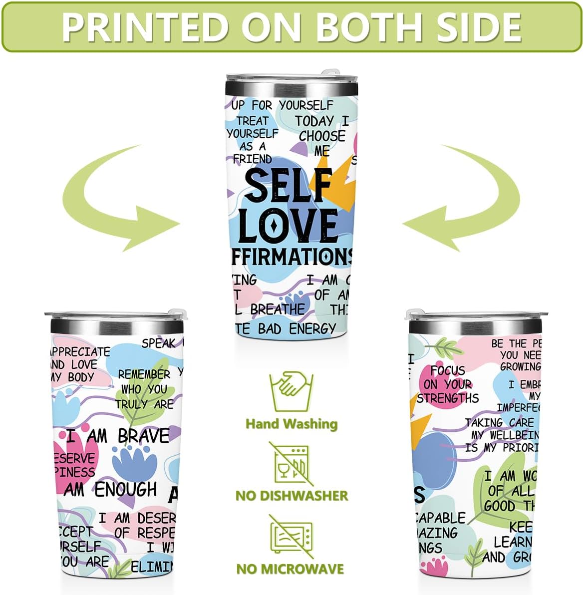 Mental Health 20 oz Tumbler Travel Cup, Positive Quotes Mental Health Gifts | Coffee Tumbler with Lid Insulated Tumblers, Coffee Cups for Cold Hot Drinks Therapist Gifts for Mom Besties Women