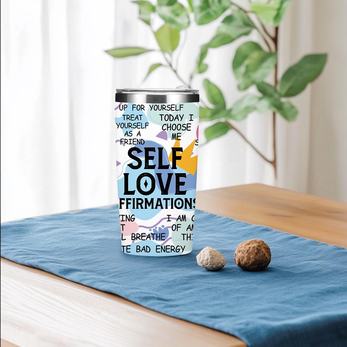 Mental Health 20 oz Tumbler Travel Cup, Positive Quotes Mental Health Gifts | Coffee Tumbler with Lid Insulated Tumblers, Coffee Cups for Cold Hot Drinks Therapist Gifts for Mom Besties Women
