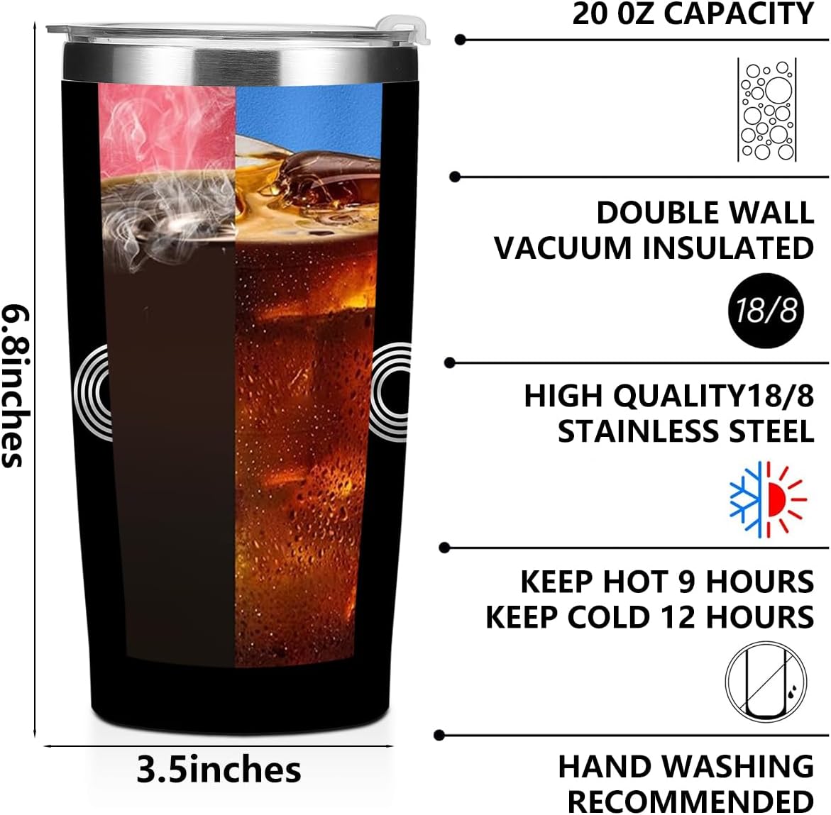 Mental Health 20 oz Tumbler Travel Cup, Positive Quotes Mental Health Gifts | Coffee Tumbler with Lid Insulated Tumblers, Coffee Cups for Cold Hot Drinks Therapist Gifts for Mom Besties Women