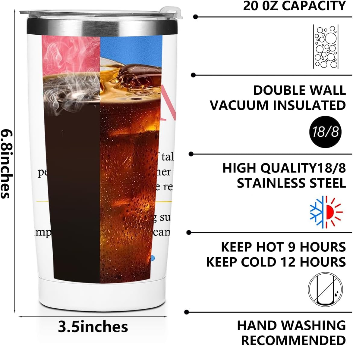 Mental Health 20 oz Tumbler Travel Cup, Positive Quotes Mental Health Gifts | Coffee Tumbler with Lid Insulated Tumblers, Coffee Cups for Cold Hot Drinks Therapist Gifts for Mom Besties Women