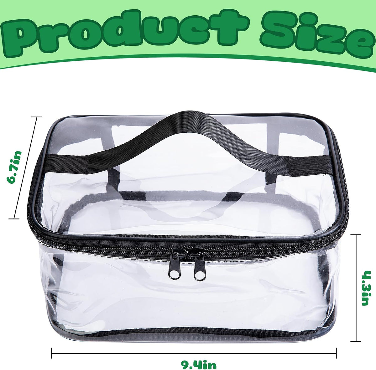 4 Packs Clear Toy Storage Bag, Waterproof PVC Toy Organized Bag with Zipper