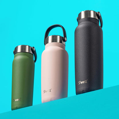 Recycled Stainless Steel Explorer with Insulated Lid and Handle, 32oz, Green Jasper, Triple Layered Vacuum Insulated Containers Keeps Drinks Cold for 42 Hours and Hot for 10