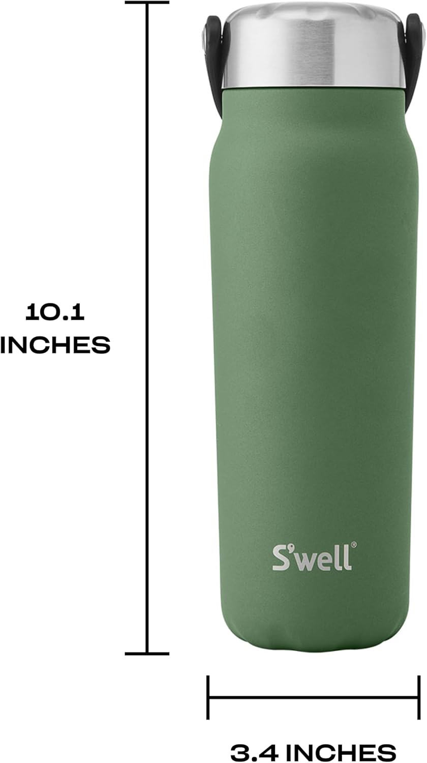 Recycled Stainless Steel Explorer with Insulated Lid and Handle, 32oz, Green Jasper, Triple Layered Vacuum Insulated Containers Keeps Drinks Cold for 42 Hours and Hot for 10