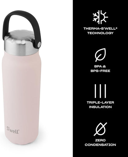 Recycled Stainless Steel Explorer with Insulated Lid and Handle, 32oz, Green Jasper, Triple Layered Vacuum Insulated Containers Keeps Drinks Cold for 42 Hours and Hot for 10