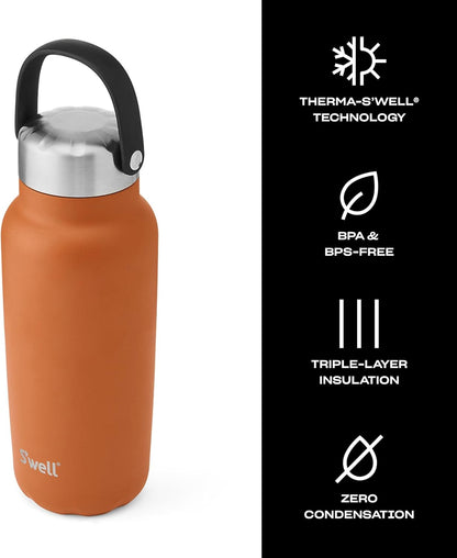 Recycled Stainless Steel Explorer with Insulated Lid and Handle, 32oz, Green Jasper, Triple Layered Vacuum Insulated Containers Keeps Drinks Cold for 42 Hours and Hot for 10