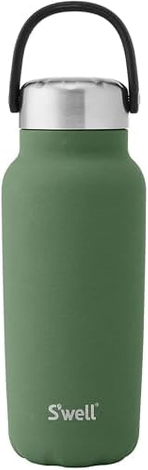 Recycled Stainless Steel Explorer with Insulated Lid and Handle, 32oz, Green Jasper, Triple Layered Vacuum Insulated Containers Keeps Drinks Cold for 42 Hours and Hot for 10