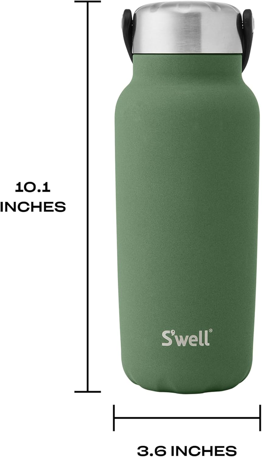 Recycled Stainless Steel Explorer with Insulated Lid and Handle, 32oz, Green Jasper, Triple Layered Vacuum Insulated Containers Keeps Drinks Cold for 42 Hours and Hot for 10