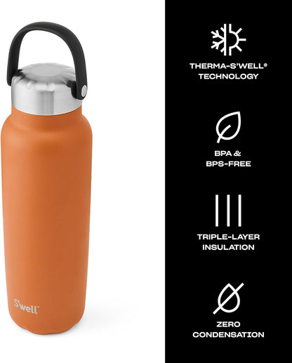 Recycled Stainless Steel Explorer with Insulated Lid and Handle, 32oz, Green Jasper, Triple Layered Vacuum Insulated Containers Keeps Drinks Cold for 42 Hours and Hot for 10