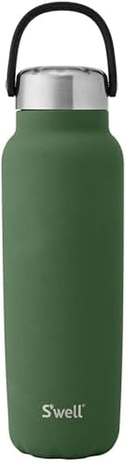 Recycled Stainless Steel Explorer with Insulated Lid and Handle, 32oz, Green Jasper, Triple Layered Vacuum Insulated Containers Keeps Drinks Cold for 42 Hours and Hot for 10