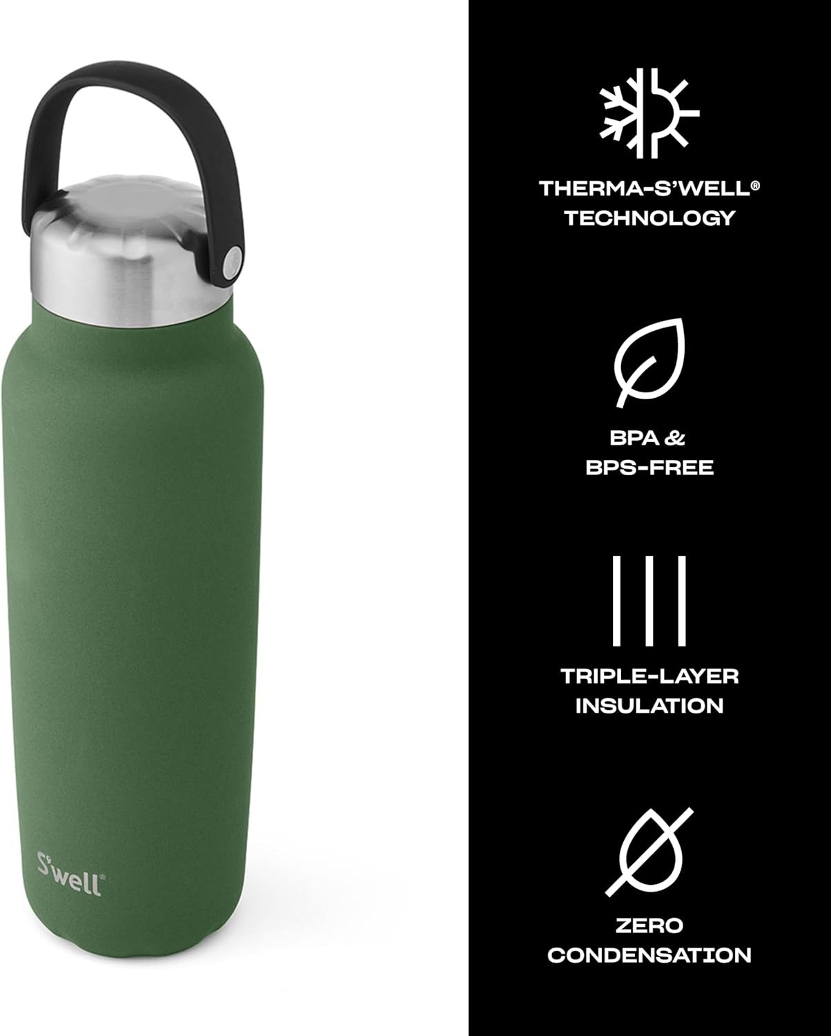Recycled Stainless Steel Explorer with Insulated Lid and Handle, 32oz, Green Jasper, Triple Layered Vacuum Insulated Containers Keeps Drinks Cold for 42 Hours and Hot for 10