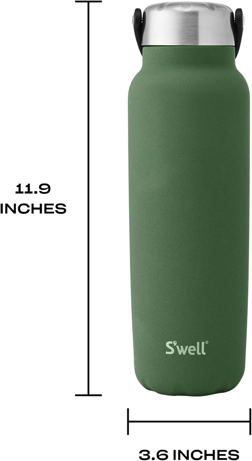 Recycled Stainless Steel Explorer with Insulated Lid and Handle, 32oz, Green Jasper, Triple Layered Vacuum Insulated Containers Keeps Drinks Cold for 42 Hours and Hot for 10