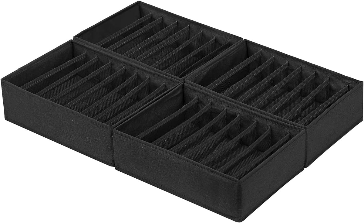 4 Pack Drawer Organizers for Clothing, 8 Grids Foldable Closet Organizers and Storage Bins for Bedroom, Dresser Organizer Boxes for Thin T-shirts, Tank Tops, Camisoles, Tights, Leggings