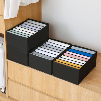 4 Pack Drawer Organizers for Clothing, 8 Grids Foldable Closet Organizers and Storage Bins for Bedroom, Dresser Organizer Boxes for Thin T-shirts, Tank Tops, Camisoles, Tights, Leggings