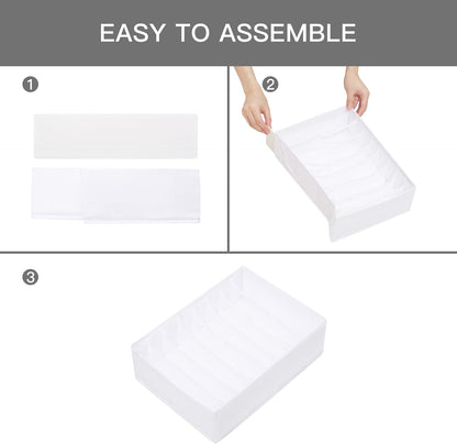 4 Pack Drawer Organizers for Clothing, 8 Grids Foldable Closet Organizers and Storage Bins for Bedroom, Dresser Organizer Boxes for Thin T-shirts, Tank Tops, Camisoles, Tights, Leggings