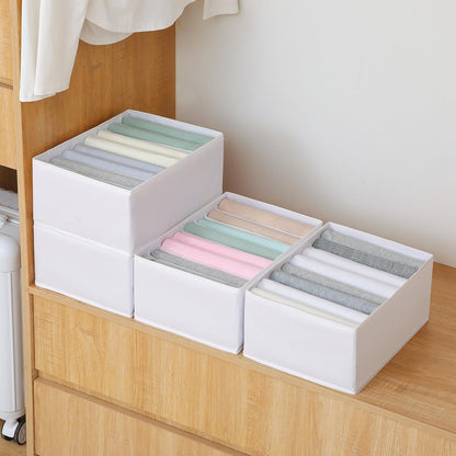 4 Pack Drawer Organizers for Clothing, 8 Grids Foldable Closet Organizers and Storage Bins for Bedroom, Dresser Organizer Boxes for Thin T-shirts, Tank Tops, Camisoles, Tights, Leggings