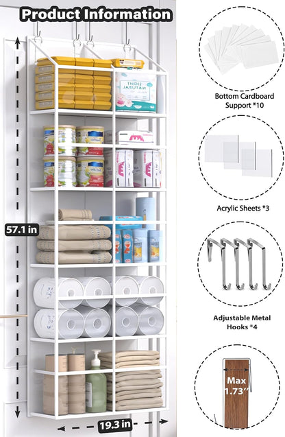 Clear Over Door Organizer, Extra Large Behind Door Storage with 10 Pockets.