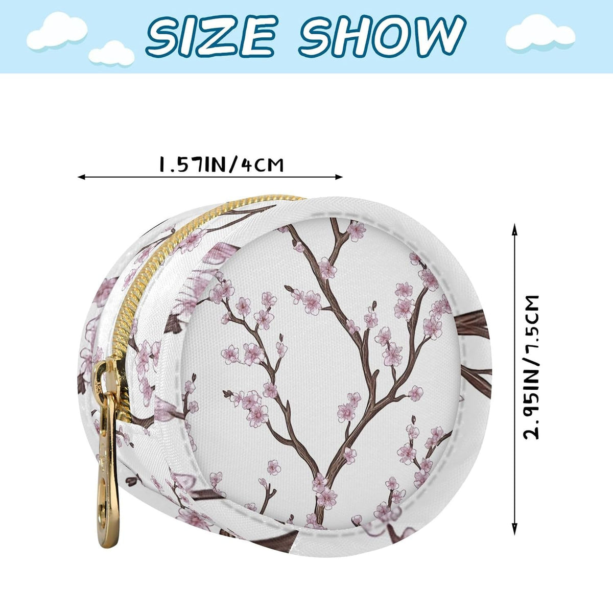 Beautiful Cherry Blossoms Baby Pacifier Holder Case, Dustproof Portable Storage Box for Diaper Bag Purse, Pacifier Storage Container for Boys & Girls