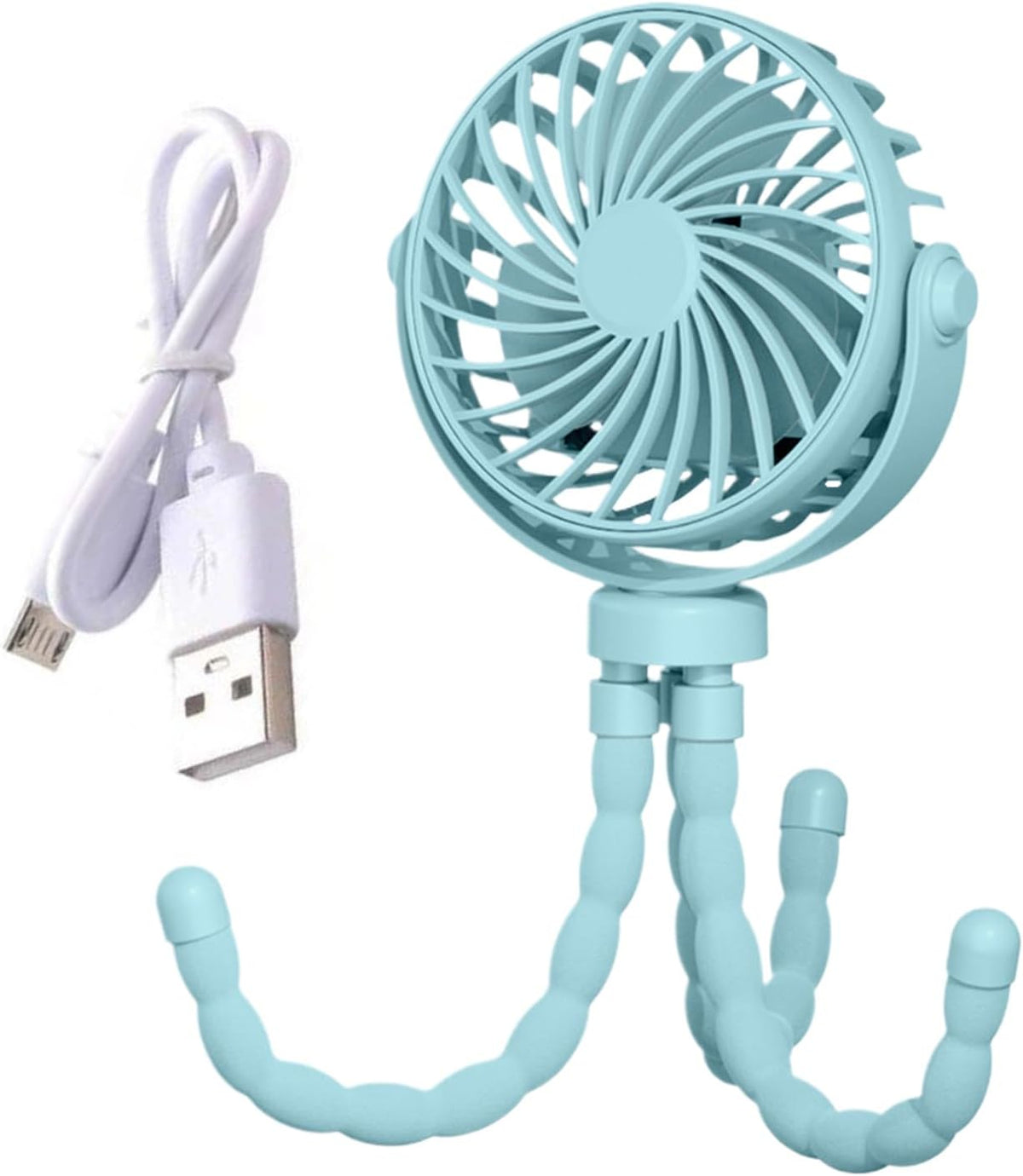 Portable Stroller Fan, USB Rechargeable Flexible Tripod Clip On Fan For Baby Stroller Car Seat, 3 Speeds Adjustable Personal Cooler