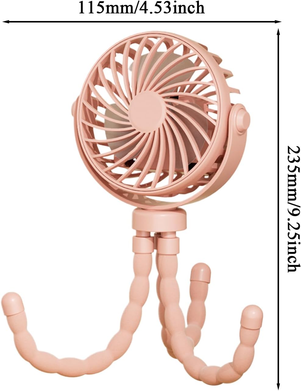Portable Stroller Fan, USB Rechargeable Flexible Tripod Clip On Fan For Baby Stroller Car Seat, 3 Speeds Adjustable Personal Cooler