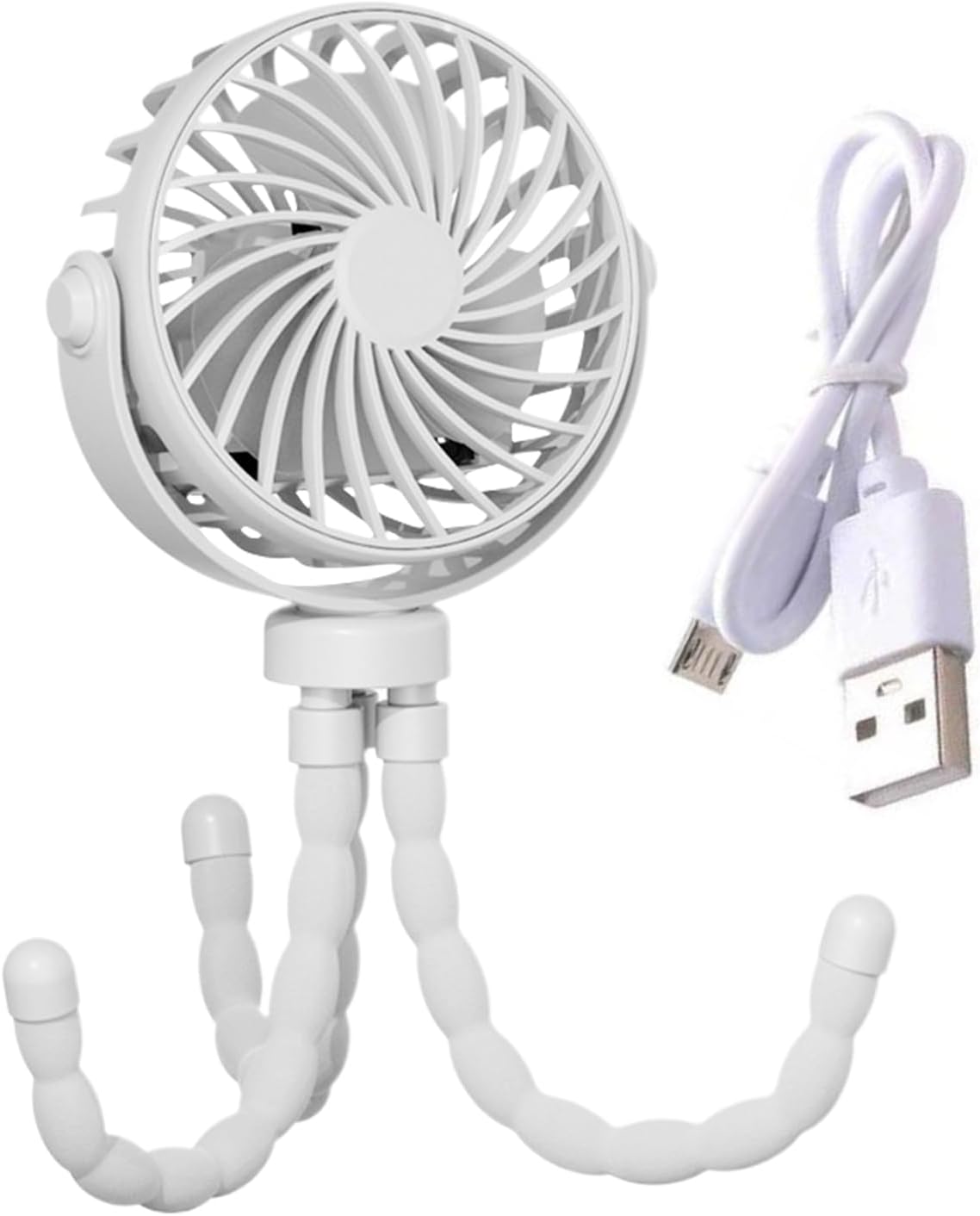 Portable Stroller Fan, USB Rechargeable Flexible Tripod Clip On Fan For Baby Stroller Car Seat, 3 Speeds Adjustable Personal Cooler