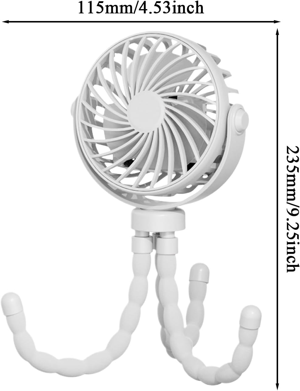 Portable Stroller Fan, USB Rechargeable Flexible Tripod Clip On Fan For Baby Stroller Car Seat, 3 Speeds Adjustable Personal Cooler