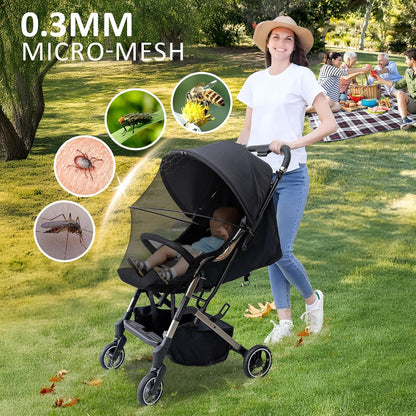 2-1 Stroller Sun Shade Cover & Mosquito Net, Universal Stroller Cover