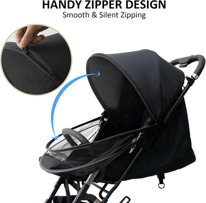 2-1 Stroller Sun Shade Cover & Mosquito Net, Universal Stroller Cover