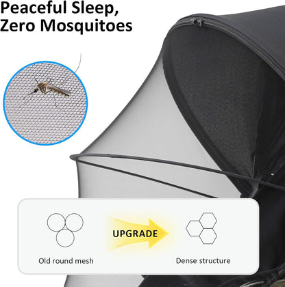 2-1 Stroller Sun Shade Cover & Mosquito Net, Universal Stroller Cover