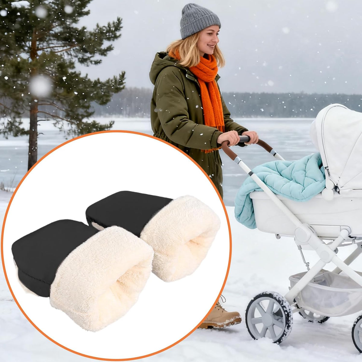 Stroller Mittens Thick Windproof Warmer Gloves