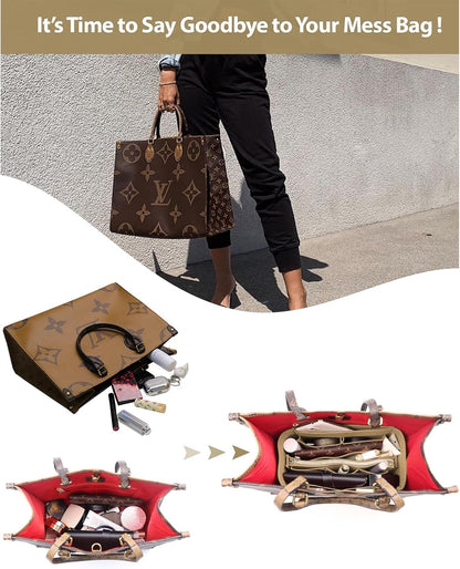 Purse Organizer Insert, Felt Tote Bag Organizer Insert with 5 Sizes, Handbag Dividers for Inside Purse, Compatible with Longchamp, Neverful, Speedy and More