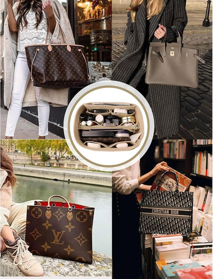 Purse Organizer Insert, Felt Tote Bag Organizer Insert with 5 Sizes, Handbag Dividers for Inside Purse, Compatible with Longchamp, Neverful, Speedy and More
