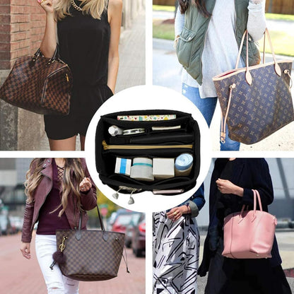 Purse Organizer Insert, Felt Tote Bag Organizer Insert with 5 Sizes, Handbag Dividers for Inside Purse, Compatible with Longchamp, Neverful, Speedy and More