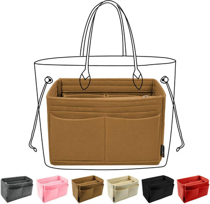 Purse Organizer Insert, Felt Tote Bag Organizer Insert with 5 Sizes, Handbag Dividers for Inside Purse, Compatible with Longchamp, Neverful, Speedy and More