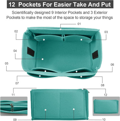 Purse Organizer Insert, Felt Tote Bag Organizer Insert with 5 Sizes, Handbag Dividers for Inside Purse, Compatible with Longchamp, Neverful, Speedy and More