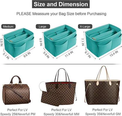 Purse Organizer Insert, Felt Tote Bag Organizer Insert with 5 Sizes, Handbag Dividers for Inside Purse, Compatible with Longchamp, Neverful, Speedy and More