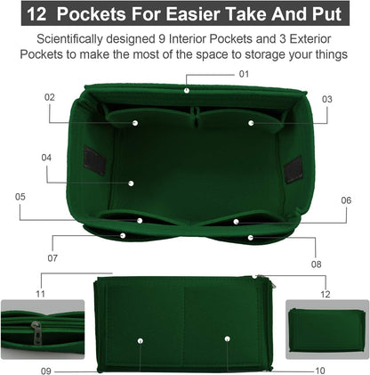 Purse Organizer Insert, Felt Tote Bag Organizer Insert with 5 Sizes, Handbag Dividers for Inside Purse, Compatible with Longchamp, Neverful, Speedy and More