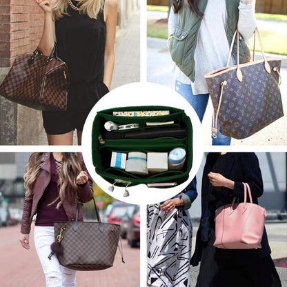 Purse Organizer Insert, Felt Tote Bag Organizer Insert with 5 Sizes, Handbag Dividers for Inside Purse, Compatible with Longchamp, Neverful, Speedy and More