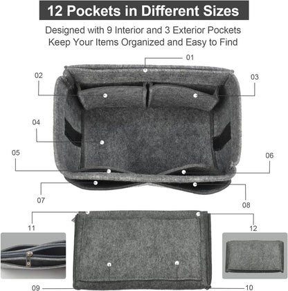 Purse Organizer Insert, Felt Tote Bag Organizer Insert with 5 Sizes, Handbag Dividers for Inside Purse, Compatible with Longchamp, Neverful, Speedy and More