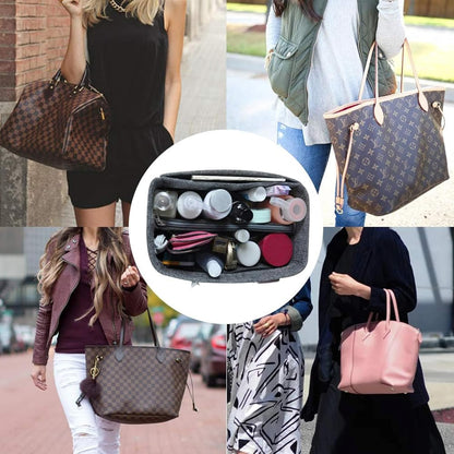 Purse Organizer Insert, Felt Tote Bag Organizer Insert with 5 Sizes, Handbag Dividers for Inside Purse, Compatible with Longchamp, Neverful, Speedy and More